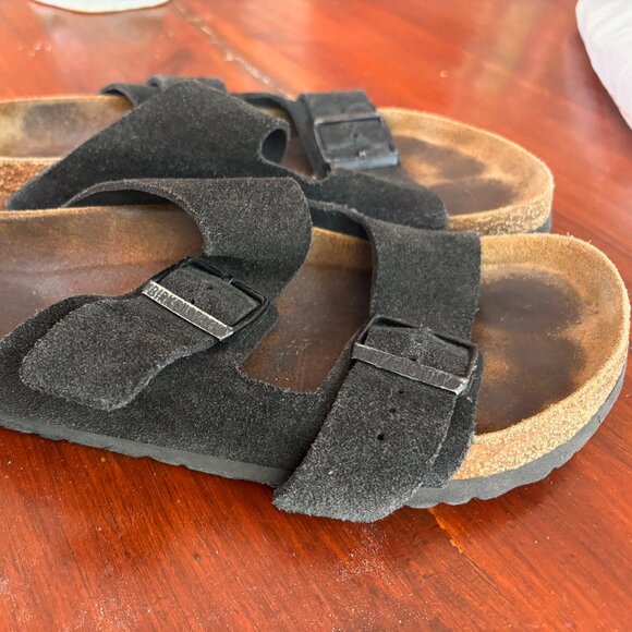 Birkenstock Arizona Sandals Suede Black Size 39 EUC 8.5 - Picture 5 of 6